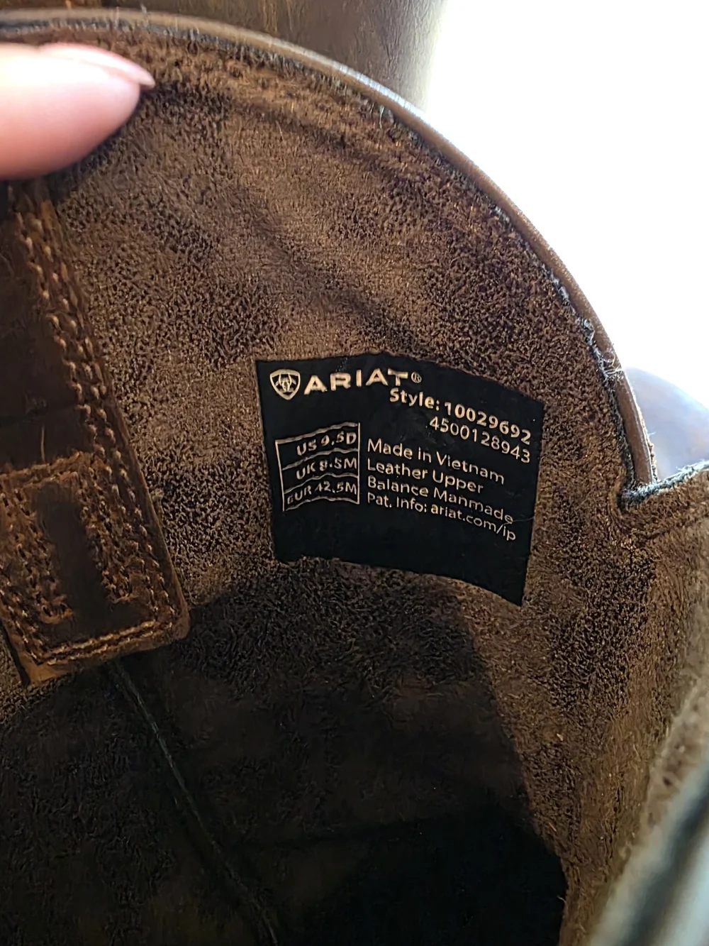 Ariat Brown Leather Pull-On Patriot Boots